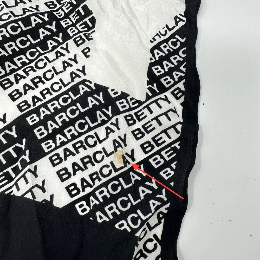 Vintage 1970s Betty Barclay Silk Logo Scarf 19